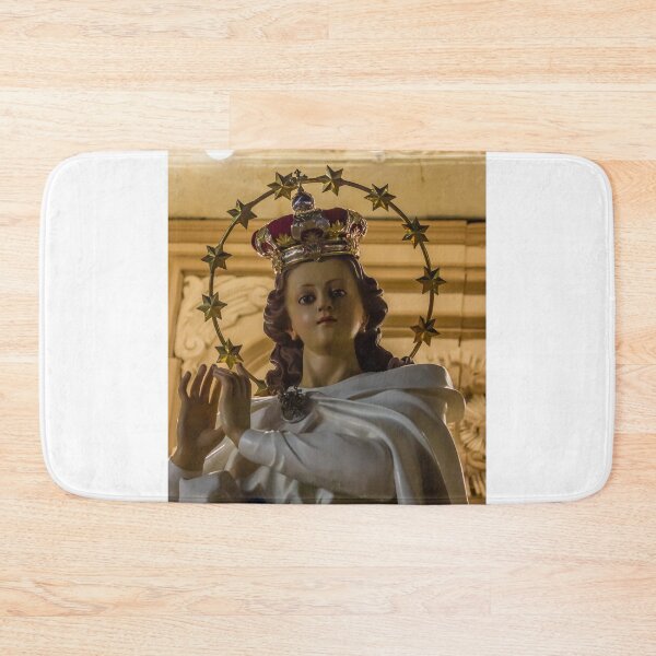 Item preview, Statue Of The Virgin Mary With Crown And Halo Of Stars, Praying Madonna In White Robe designed and sold by Nmallia.