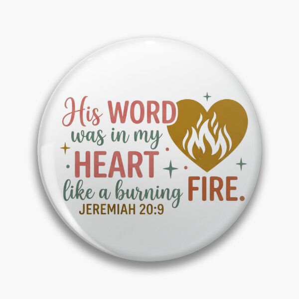 Item preview, His Word was in my heart like a burning FIRE - Jeremiah 20:9 Retro Flame Faith Graphic designed and sold by Faithloveshop.