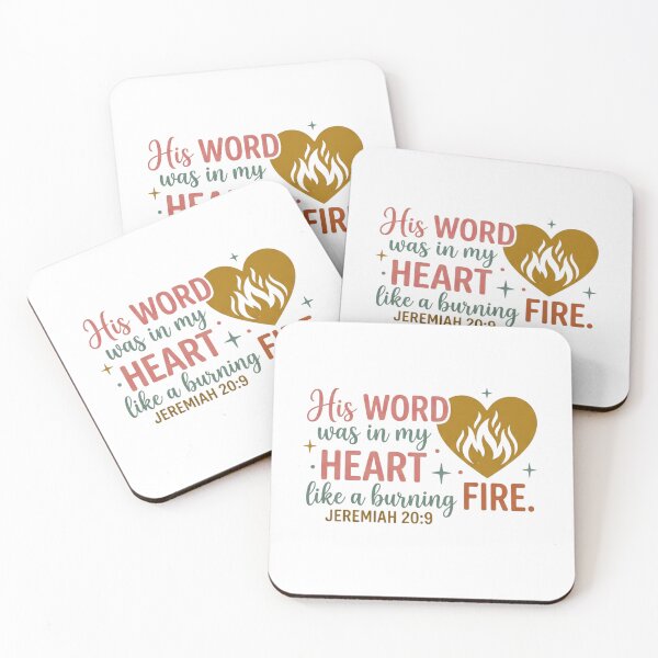 Item preview, His Word was in my heart like a burning FIRE - Jeremiah 20:9 Retro Flame Faith Graphic designed and sold by Faithloveshop.