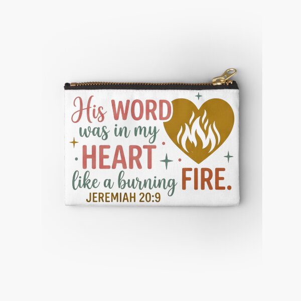 Item preview, His Word was in my heart like a burning FIRE - Jeremiah 20:9 Retro Flame Faith Graphic designed and sold by Faithloveshop.