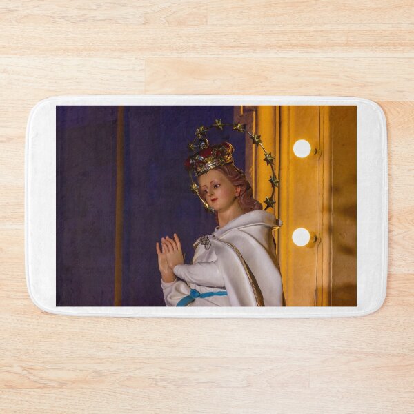 Item preview, Statue Of The Virgin Mary With Crown And Halo Of Stars, Praying Madonna In White Robe designed and sold by Nmallia.