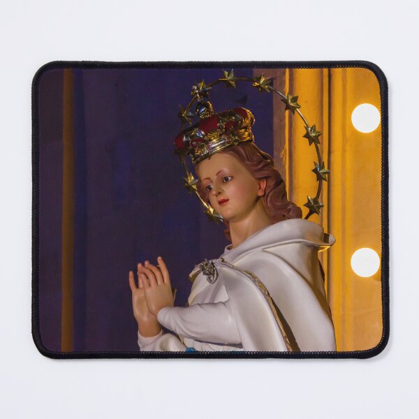 Item preview, Statue Of The Virgin Mary With Crown And Halo Of Stars, Praying Madonna In White Robe designed and sold by Nmallia.