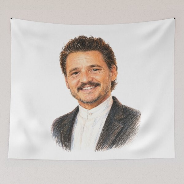 Item preview, Pedro Pascal drawing designed and sold by FeelTheDrawing.