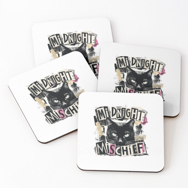 Item preview, Midnight Mischief Black Cat Grunge Punk Design designed and sold by AntiqueImages.