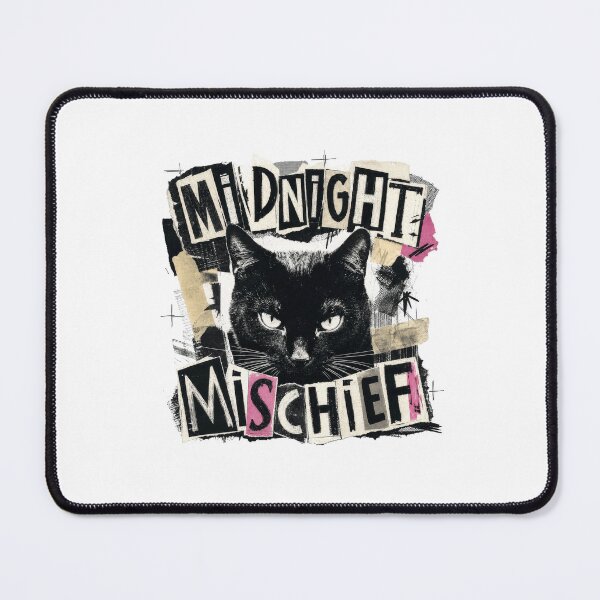 Item preview, Midnight Mischief Black Cat Grunge Punk Design designed and sold by AntiqueImages.