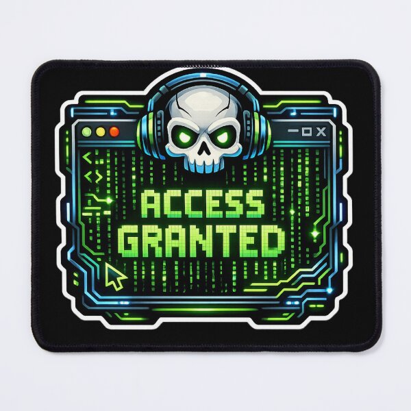 Item preview, Access Granted Cyberpunk Hacker Sticker | Neon Terminal Cyber Security Design designed and sold by LuxeBuzz.