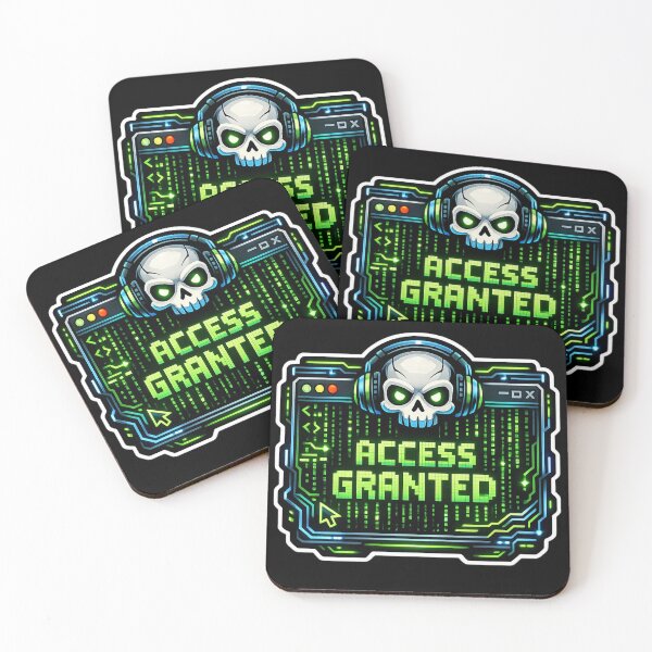 Item preview, Access Granted Cyberpunk Hacker Sticker | Neon Terminal Cyber Security Design designed and sold by LuxeBuzz.