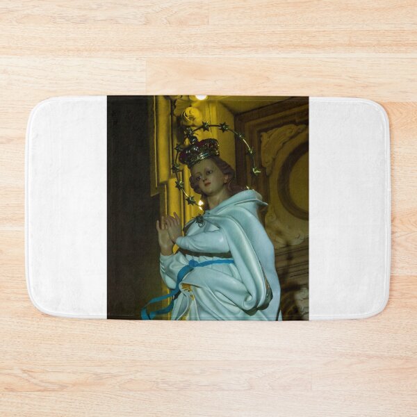 Item preview, Statue Of The Virgin Mary With Crown And Halo Of Stars, Praying Madonna In White Robe designed and sold by Nmallia.