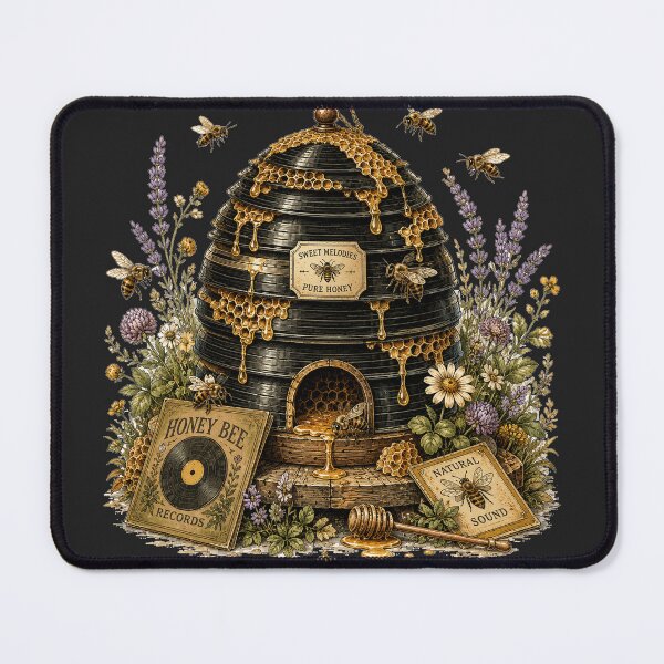 Item preview, Honey Bee Records | Vintage Vinyl Beehive Botanical Illustration designed and sold by Golden Era Studio.