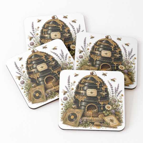 Item preview, Honey Bee Records | Vintage Vinyl Beehive Botanical Illustration designed and sold by Golden Era Studio.