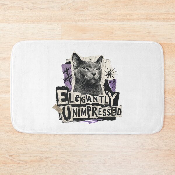 Item preview, Elegantly Unimpressed Gray Russian Blue Cat designed and sold by AntiqueImages.