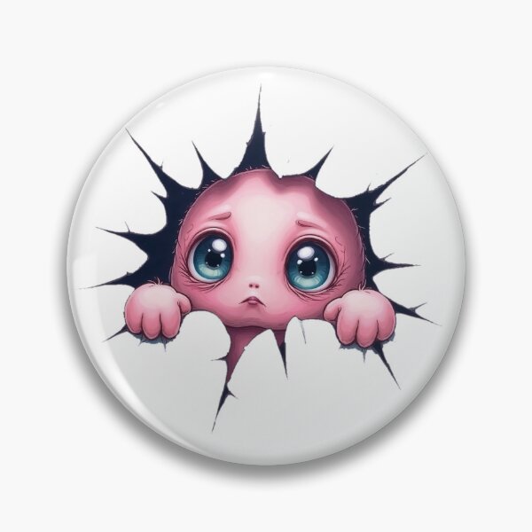 Item preview, Cute Pink Creature Peeking Through Hole | Kawaii Art designed and sold by WonderWaresGifts.
