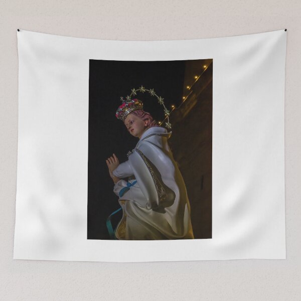 Item preview, Statue Of The Virgin Mary With Crown And Halo Of Stars, Praying Madonna In White Robe designed and sold by Nmallia.
