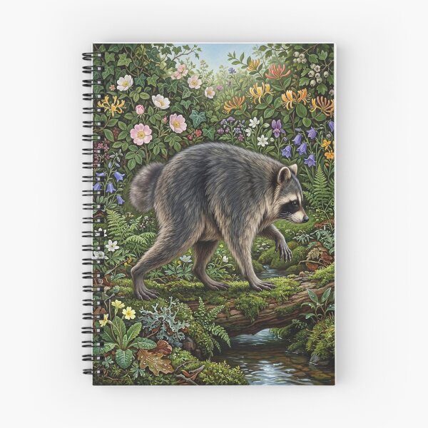Item preview, Jimothy the Raccoon, Floral Painting Inspired by Pre Raphaelite Brotherhood VI designed and sold by Yaremchuk.