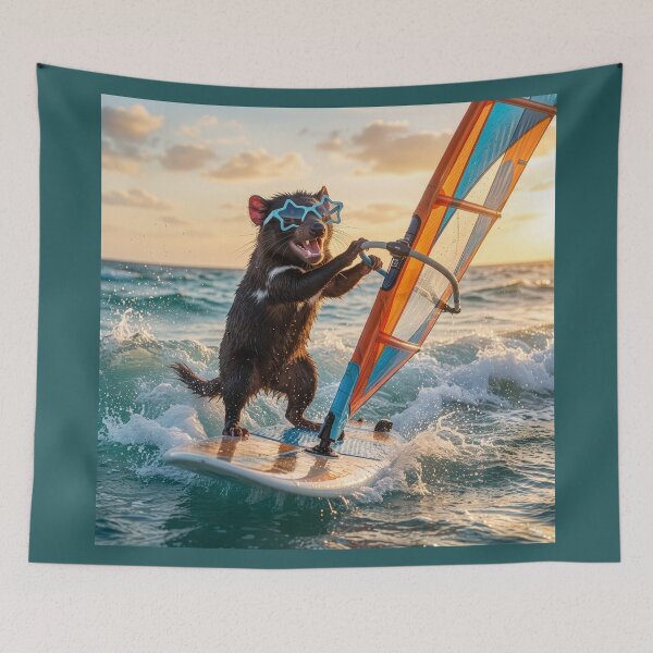 Item preview, Tasmanian Devil Windsurfs the High Seas designed and sold by Tridentulus.
