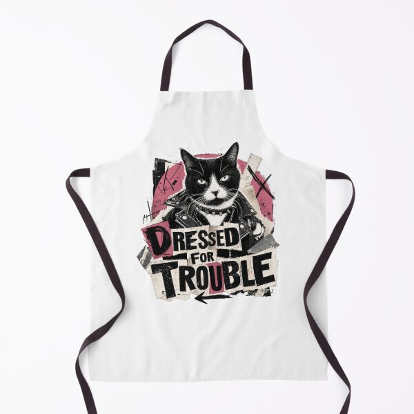 Item preview, Dressed For Trouble Cat Punk Rocker Attitude designed and sold by AntiqueImages.