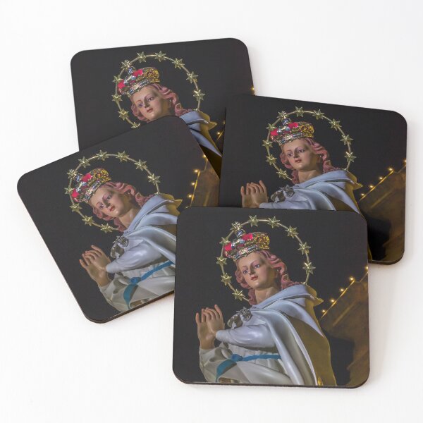 Item preview, Statue Of The Virgin Mary With Crown And Halo Of Stars, Praying Madonna In White Robe designed and sold by Nmallia.