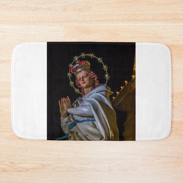 Item preview, Statue Of The Virgin Mary With Crown And Halo Of Stars, Praying Madonna In White Robe designed and sold by Nmallia.