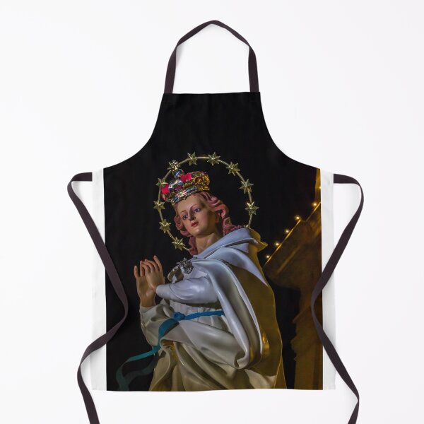 Item preview, Statue Of The Virgin Mary With Crown And Halo Of Stars, Praying Madonna In White Robe designed and sold by Nmallia.