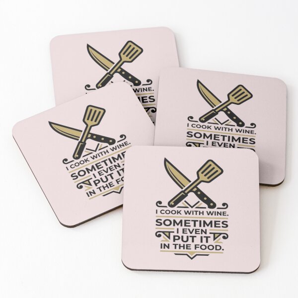 Item preview, I Cook With Wine Sometimes I Even Put It In The Food Funny Quote designed and sold by LUKOWEAR.