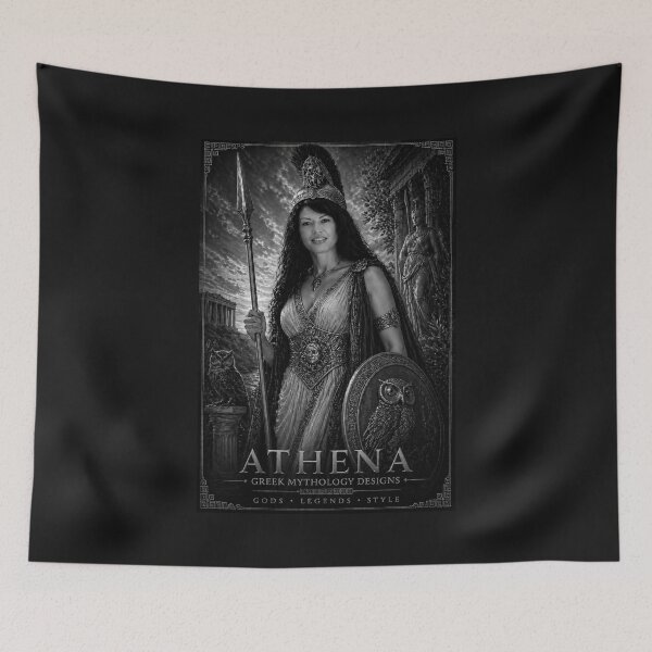 Item preview, ATHENA Black & White Edition – Greek Mythology Poster designed and sold by Ancient-Era.