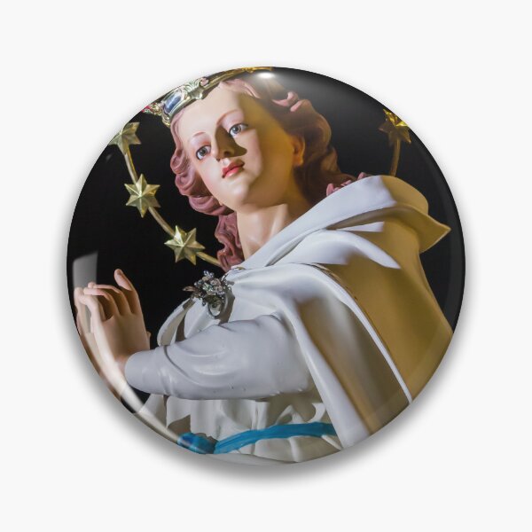 Item preview, Statue Of The Virgin Mary With Crown And Halo Of Stars, Praying Madonna In White Robe designed and sold by Nmallia.