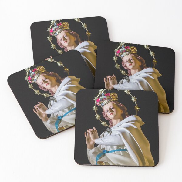 Item preview, Statue Of The Virgin Mary With Crown And Halo Of Stars, Praying Madonna In White Robe designed and sold by Nmallia.