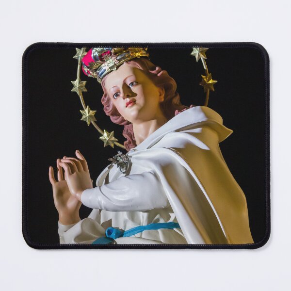 Item preview, Statue Of The Virgin Mary With Crown And Halo Of Stars, Praying Madonna In White Robe designed and sold by Nmallia.
