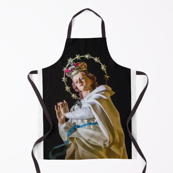 Item preview, Statue Of The Virgin Mary With Crown And Halo Of Stars, Praying Madonna In White Robe designed and sold by Nmallia.