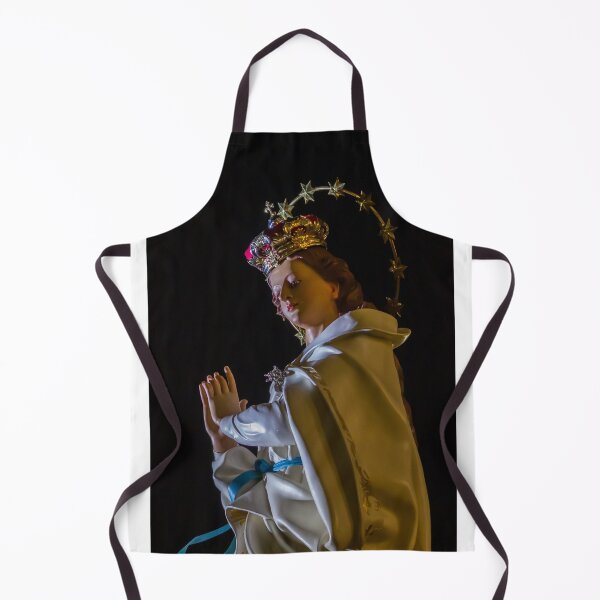 Item preview, Statue Of The Virgin Mary With Crown And Halo Of Stars, Praying Madonna In White Robe designed and sold by Nmallia.