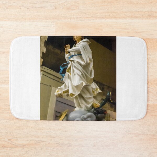 Item preview, Statue Of The Virgin Mary With Crown And Halo Of Stars, Praying Madonna In White Robe designed and sold by Nmallia.