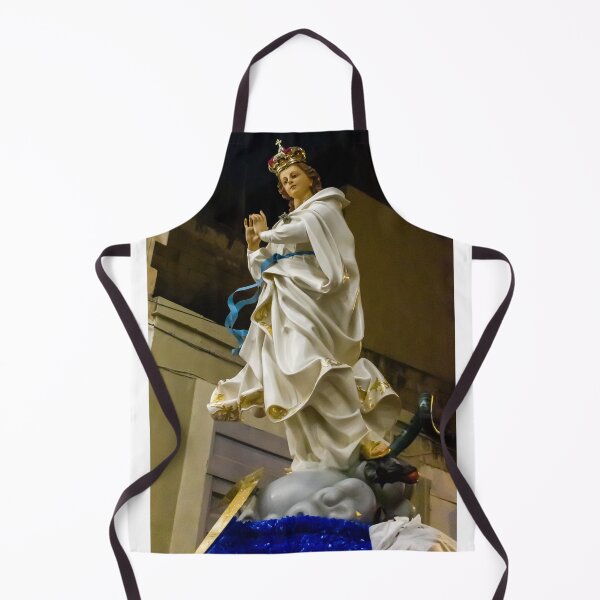 Item preview, Statue Of The Virgin Mary With Crown And Halo Of Stars, Praying Madonna In White Robe designed and sold by Nmallia.