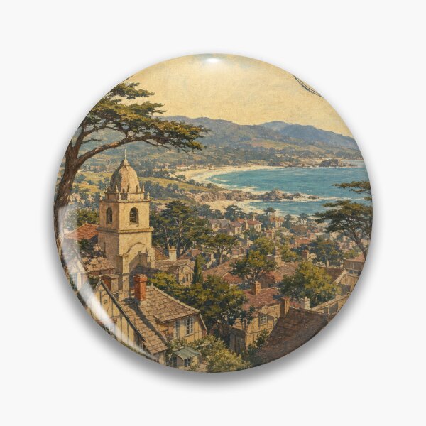Item preview, Carmel USA Travel Souvenir - Retro Illustration designed and sold by VisualArtsOasis.