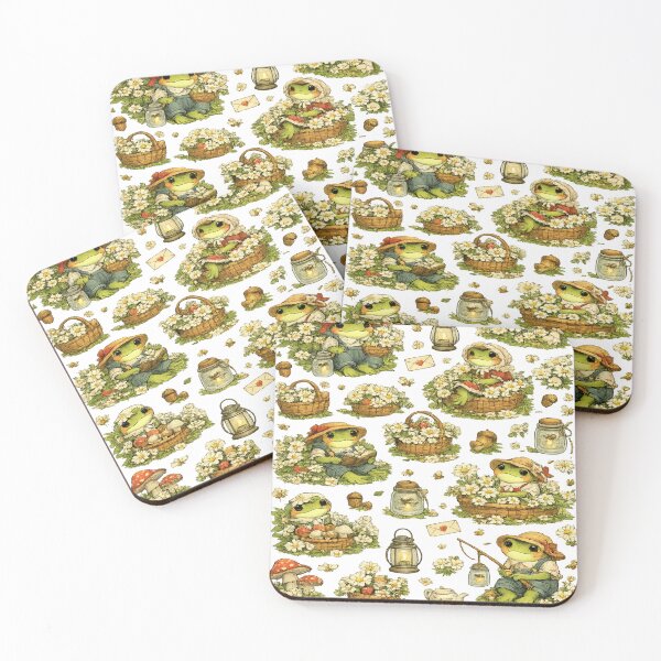 Item preview, Cute Cottagecore Frog Seamless Pattern | Whimsical Forest Frogs, Mushrooms & Wildflowers designed and sold by AvalonTshirts.