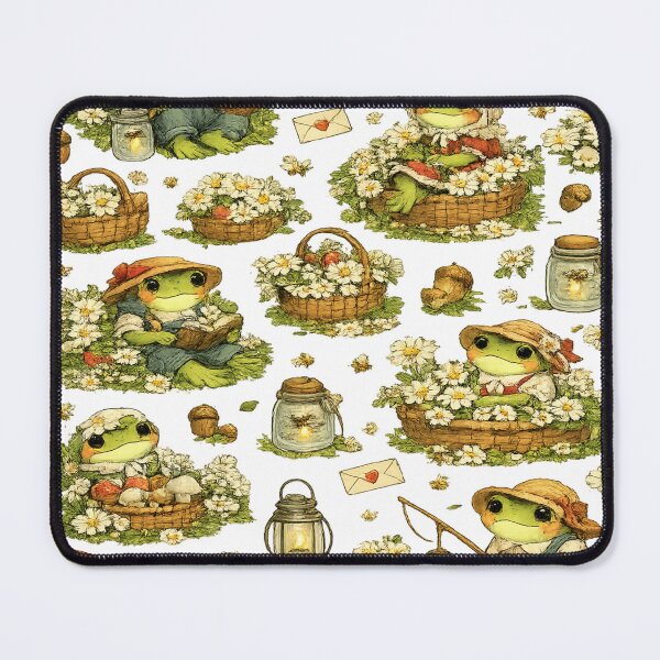 Item preview, Cute Cottagecore Frog Seamless Pattern | Whimsical Forest Frogs, Mushrooms & Wildflowers designed and sold by AvalonTshirts.