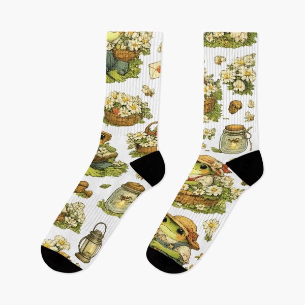 Item preview, Cute Cottagecore Frog Seamless Pattern | Whimsical Forest Frogs, Mushrooms & Wildflowers designed and sold by AvalonTshirts.