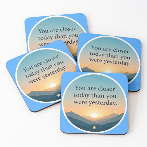 Item preview, You Are Closer Today Than You Were Yesterday Sunrise Mountain Sticker designed and sold by Scro-Ciob-Shop.