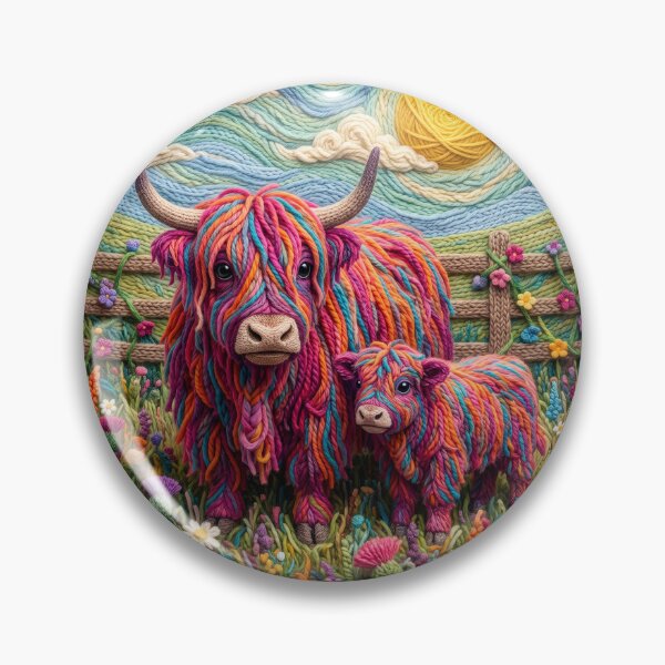 Item preview, Domestic Yak Mom and Yarn Calf in Their Pasture designed and sold by Tridentulus.