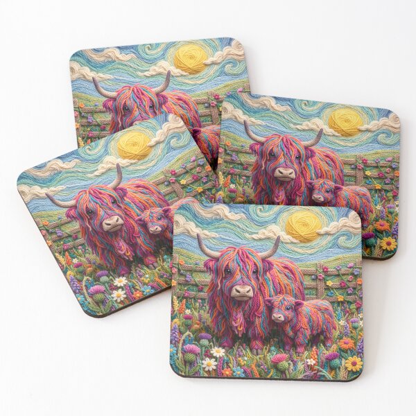 Item preview, Domestic Yak Mom and Yarn Calf in Their Pasture designed and sold by Tridentulus.