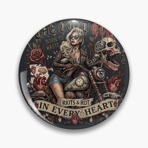 Item preview, Gothic Evil Biker Woman Heart designed and sold by Voodoo Store Paranormal Collections.