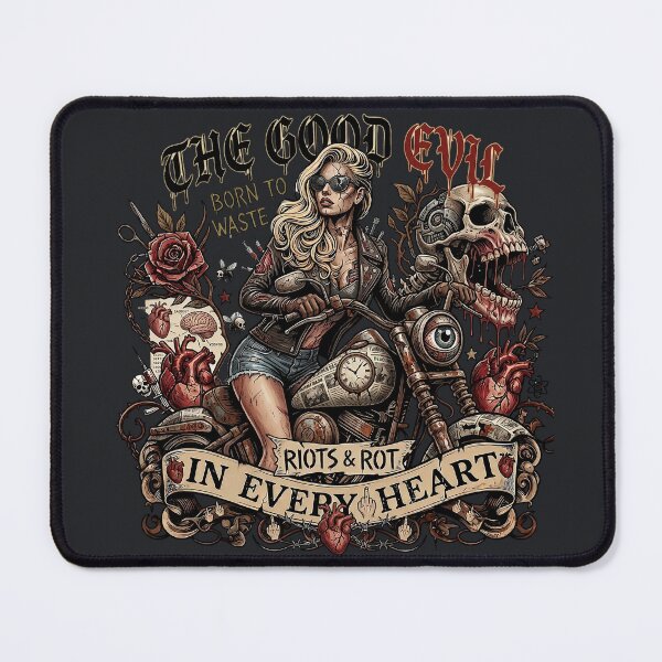 Item preview, Gothic Evil Biker Woman Heart designed and sold by Voodoo Store Paranormal Collections.