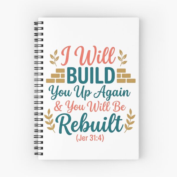 Item preview, I Will Build You Up Again & You Will Be Rebuilt - Jeremiah 31:4 Faith Graphic designed and sold by Faithloveshop.