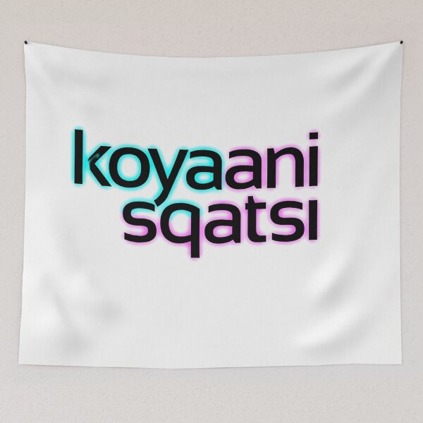 Item preview, Koyaanisqatsi Neon Typography Aesthetic Sticker designed and sold by ExploreAura Studio.