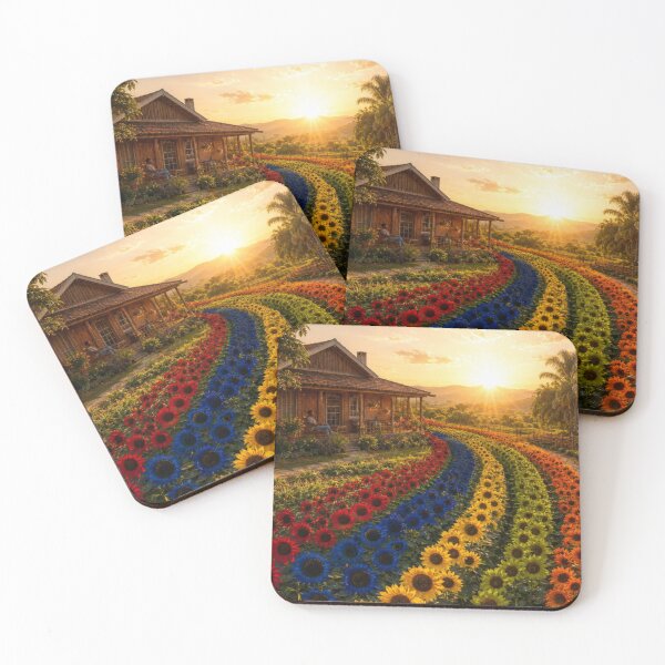 Item preview, Rainbow Sunflower Garden at Sunrise designed and sold by Aniekan Ekong.