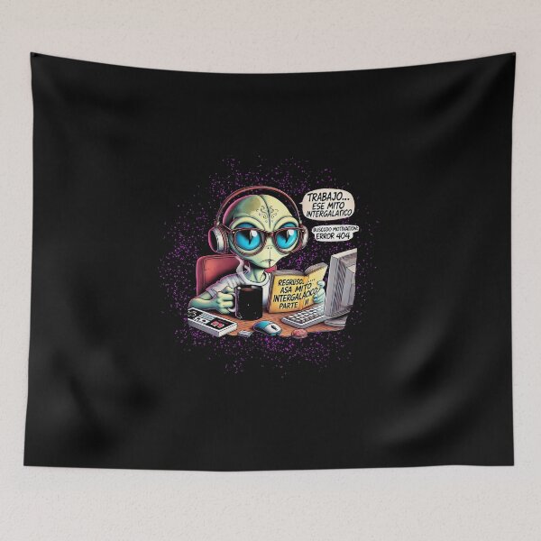 Item preview, Working is an Intergalactic Myth Funny Alien UFO Sticker designed and sold by rosamgl.