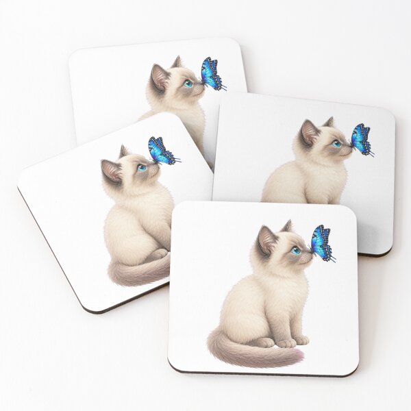 Item preview, Ragdoll Kitten with Blue Butterfly designed and sold by RoPrincess.