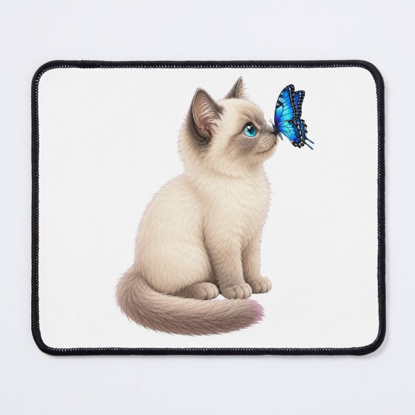 Item preview, Ragdoll Kitten with Blue Butterfly designed and sold by RoPrincess.