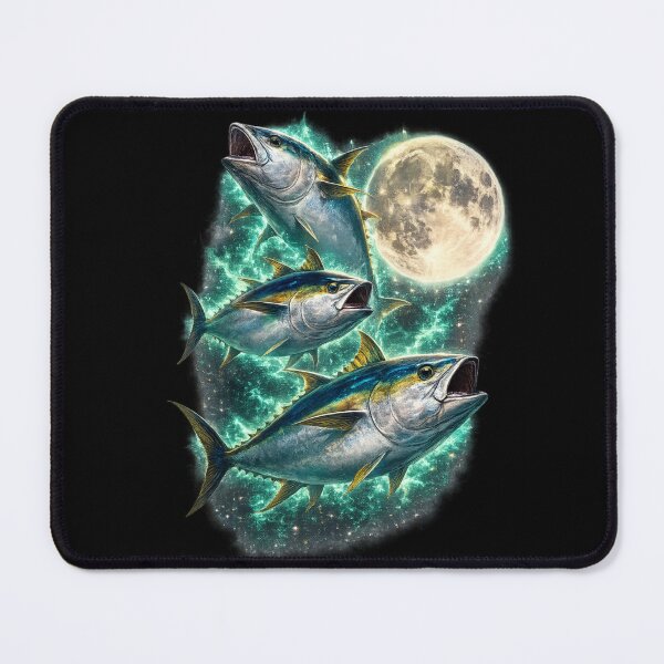 Item preview, Three Tuna Moon Cosmic Fishing Celestial Ocean Fisherman Gift designed and sold by happyshirt27.