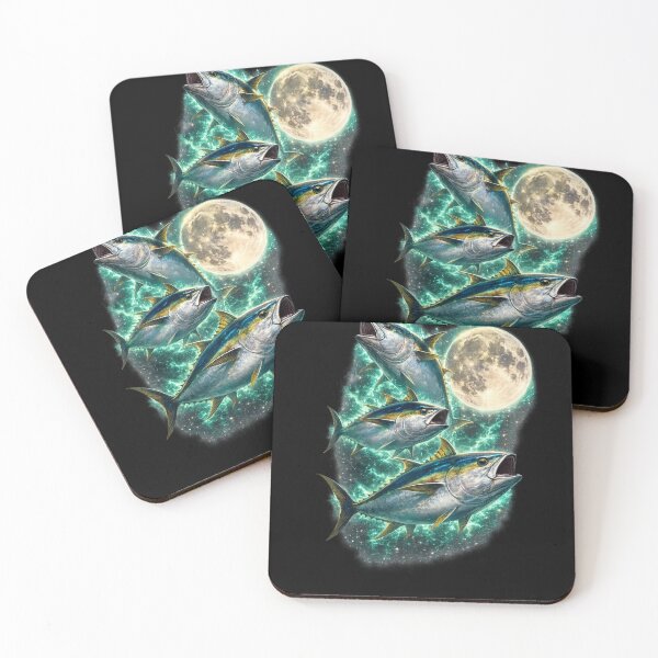 Item preview, Three Tuna Moon Cosmic Fishing Celestial Ocean Fisherman Gift designed and sold by happyshirt27.