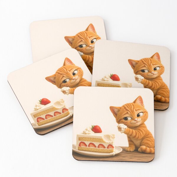 Item preview, Mischievous Orange Kitten Stealing Whipped Cream | Cute Cat Sticker designed and sold by bauschberts.